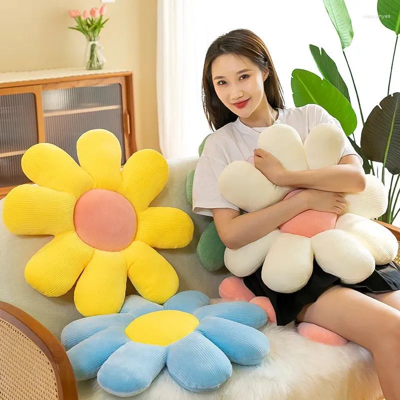 Pillow Sunflower Decoration Home Bay Window Tatami Bedroom Decorative Pillows For Sofa Sitting Small Daisy Flower Cute