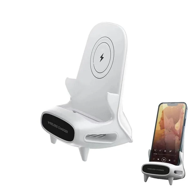 Chargers LEEOUDA Wireless Charger ChairShaped Design Compatible with iPhone15 14 13 12 and Android QI Standard Phone Charging Station