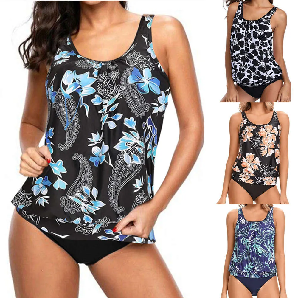 Ny baddräkt Digital Print Women's Split Bikini Swimsuit Fat Lady Overdimensionerad baddräkt