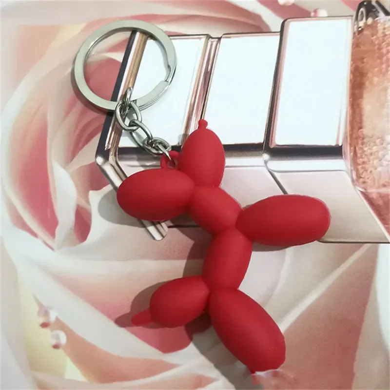 DHL Key Chain Cute Balloon Dog Keychain Jewelry Couple Keyring Creative Cartoon Mobile Phone Bag Car Pendant Fun Keychains