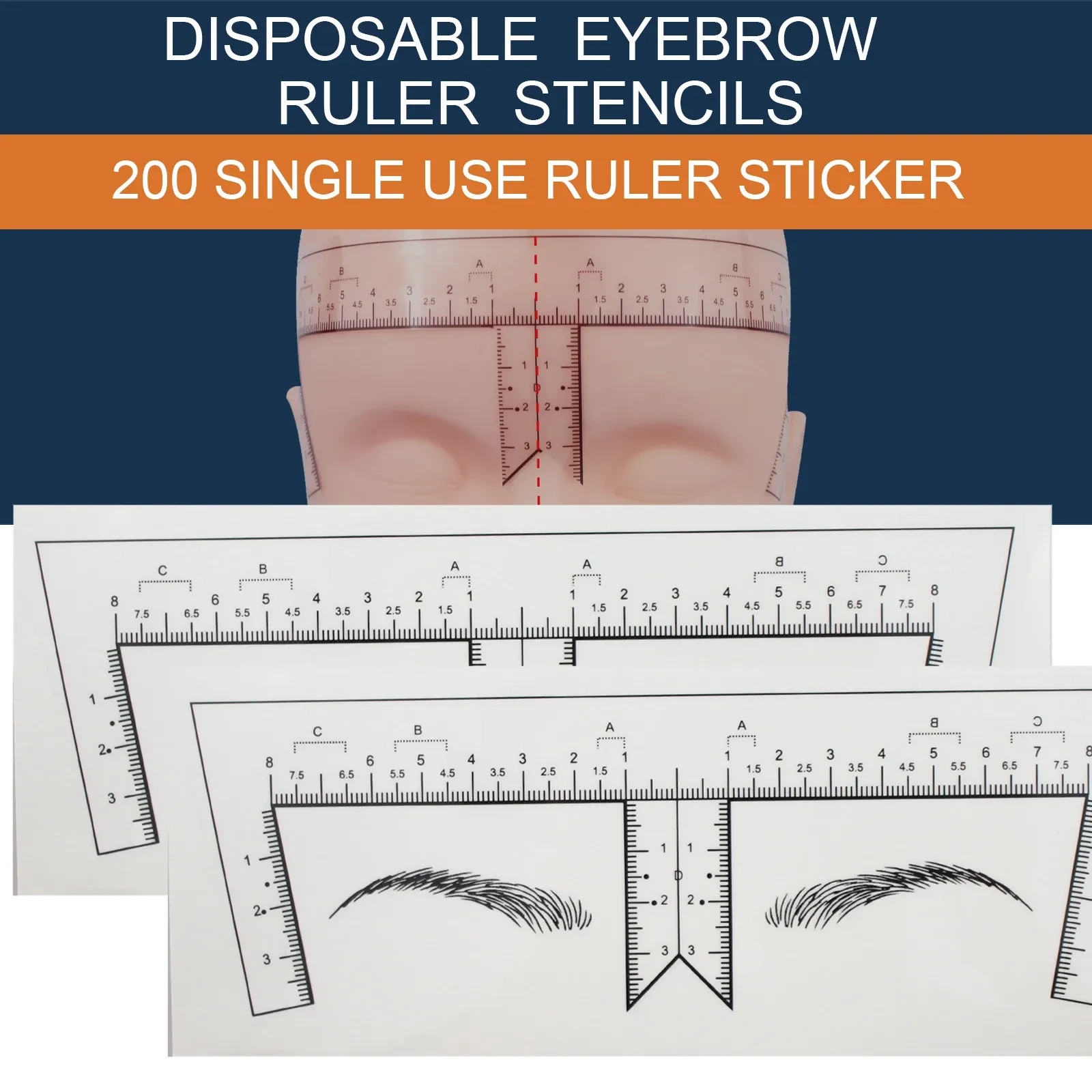 Dresses 200pcs Disposable Eyebrow Ruler Sticker Semi Permanent Eyebrow Ruler Eye Brow Measure Tool Microblading Caliper Stencil Makeup