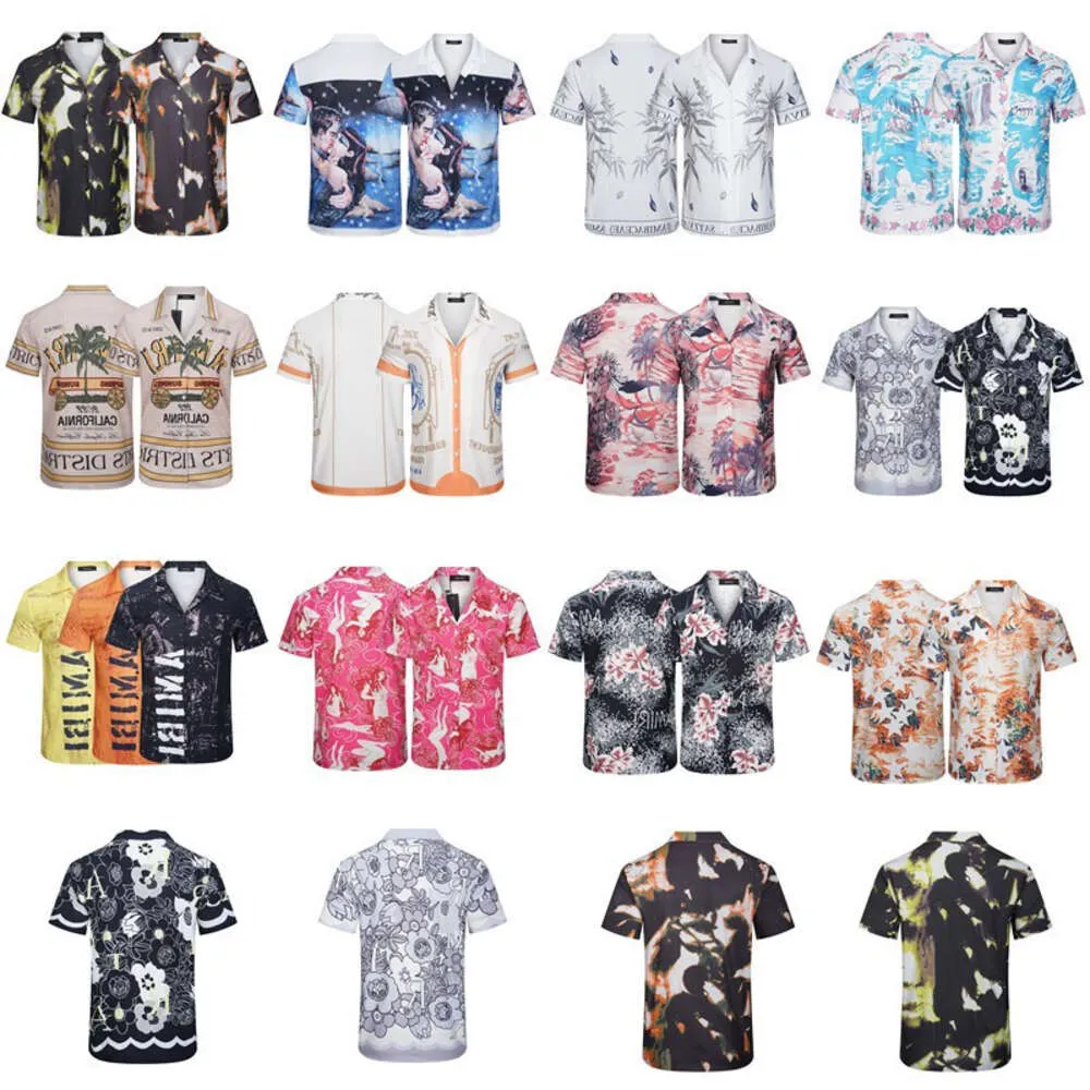 Amirisme T-shirt Mens à manches courtes à manches populaires Floral Print Street Hip-Hop Beach Série de t-shirts à manches courtes à manches