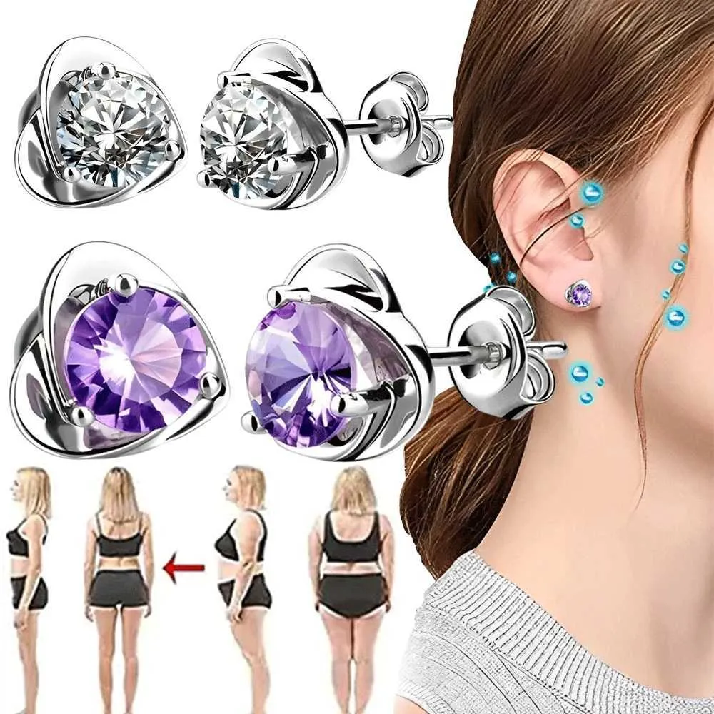 Charm Acupressure Slimming Ohrringe Healthcare Gewichtsverlust Stift Ohrring Gesunde Stimulierung Akupunkte Gallstone Clip Magnetic Therapy Y240423