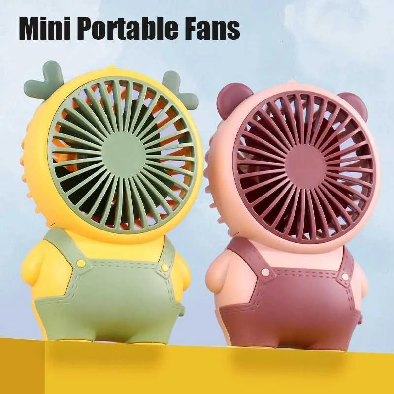 Andere apparaten Cartoon Handheld Mini oplaadbare kleine desktopventilator Geschikt voor zomerstudent Dormitories Offices Outdoor Portable Desktop Fan J240423