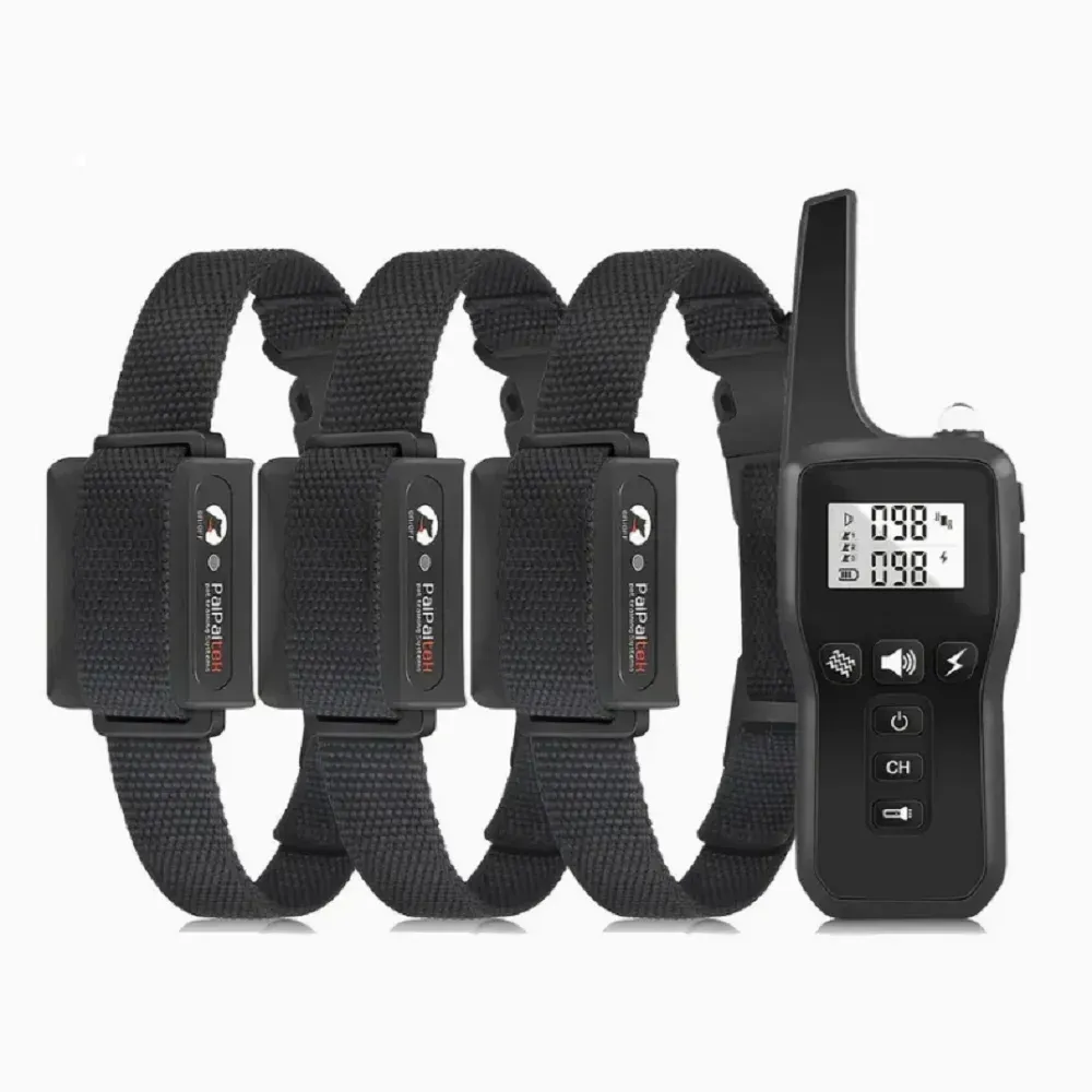 Colliers collier de choc pour chiens pour 3 chiens, gamme de contrôle de 3600 pieds, collier de chien avec 3 modes de formation, collier d'entraînement pour chiens imperméable avec lampe de poche