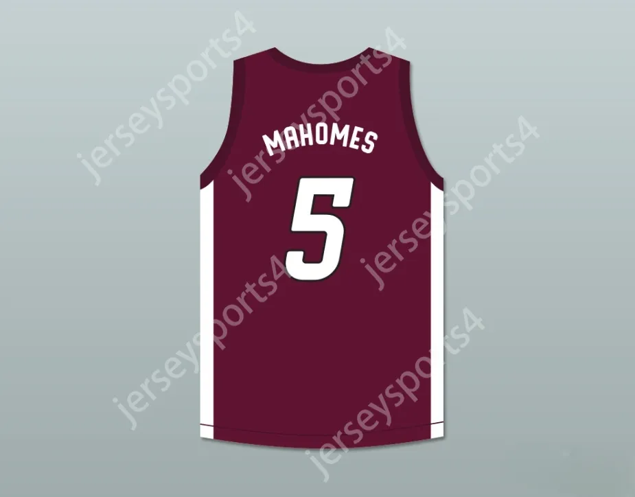 Benutzerdefinierte Namensnummer Herren Jugend/Kinder Patrick Mahomes 5 Whitehouse High School Wildcats Maroon Basketball-Trikot 2 Top genäht S-6xl