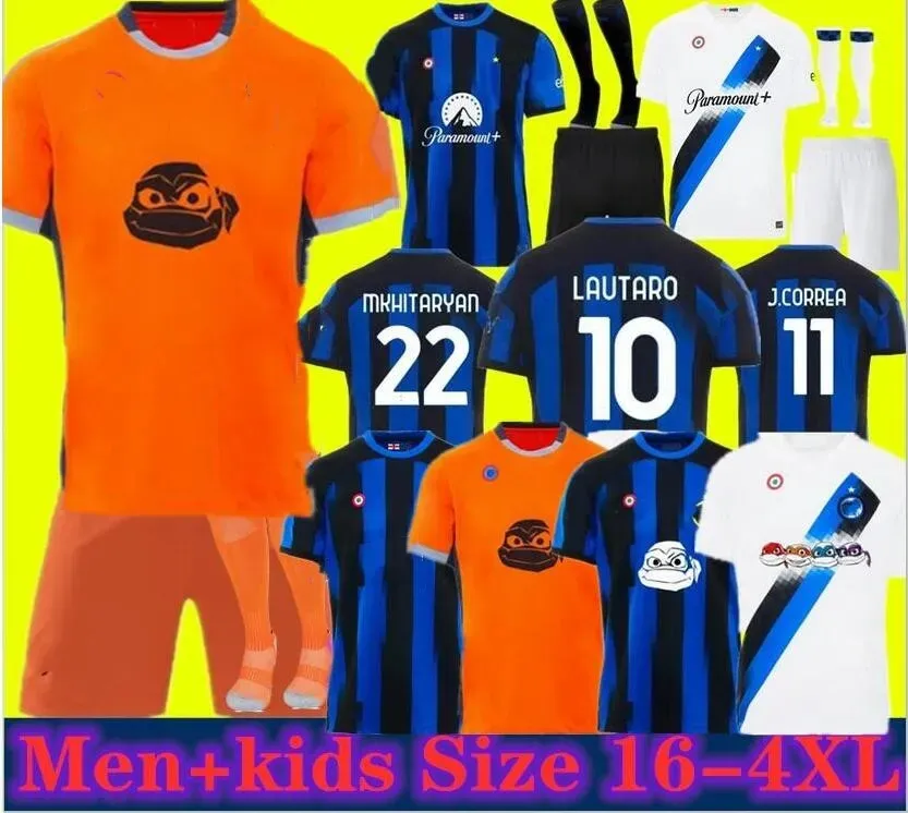 3XL 4XL LUKAKU soccer jersey 23 24 BARELLA LAUTARO INTERS ALEXIS DZEKO CORREA AWAY THIRD MILANS UNIFORMS football shirt 2023 2024 men kids kit TOPs