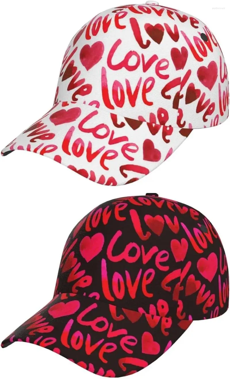 Ballkappen PCs Valentinstag Hearts Baseball Cap Frauen Männer Verstellbare süße Paar Schnapphüte für Valentines