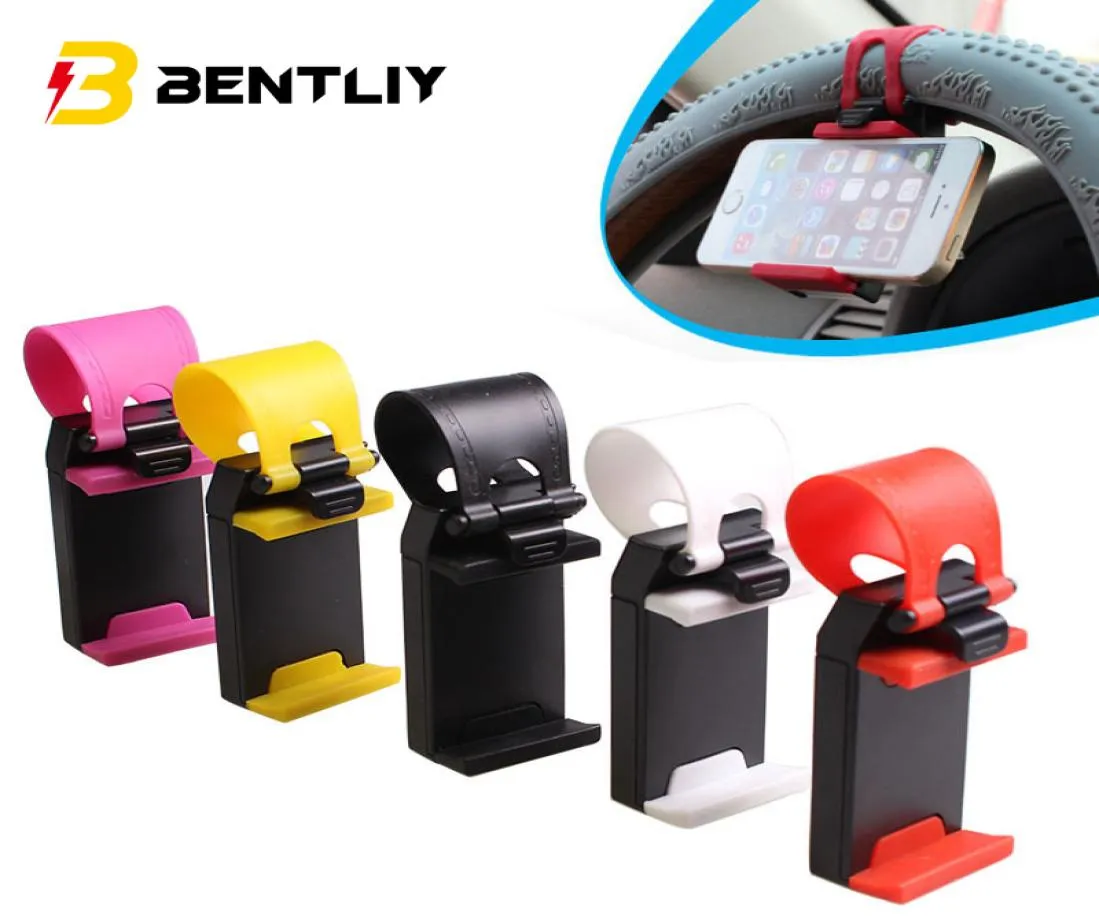 Universal Car Steering Wheel Cell phone Holder Clip Bike Mounts Stand Flexible cellphone mounts extend to 76mm4230573