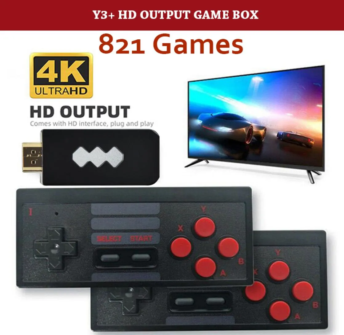 4K HD Video Game Console تم تصميمه في 821 ألعاب كلاسيكية Retro Dendy Console Wireless Controller TV Game Box 6946653