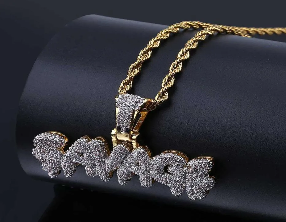 Que roubaram cartas selvagens colar de pingente Goldsilver Micro Pave de zircão cúbico Hip Hop Jewelry Gifts1297893