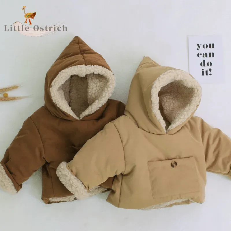 Coats Newborn Baby Boy Girl Winter Cotton Padded Hoodie Jacket Infant Toddler Child Coat Warm Thick Outwear Baby Clothes 02Y