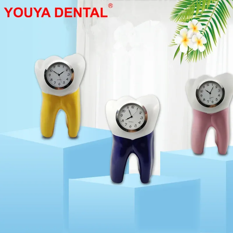 Clocks Modern Tooth Shape Table Clock Creative Silent Desk Clock For Dental Clinic Decor Dentistry Ornaments Artcraft Dentist Gifts New