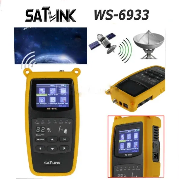 Finder Original Satellite Finder Satlink WS6933 Digital Satfinder DVBS2 2.1inch LCD Display FTA C KU Band WS 6933 WS6933 SAT METER