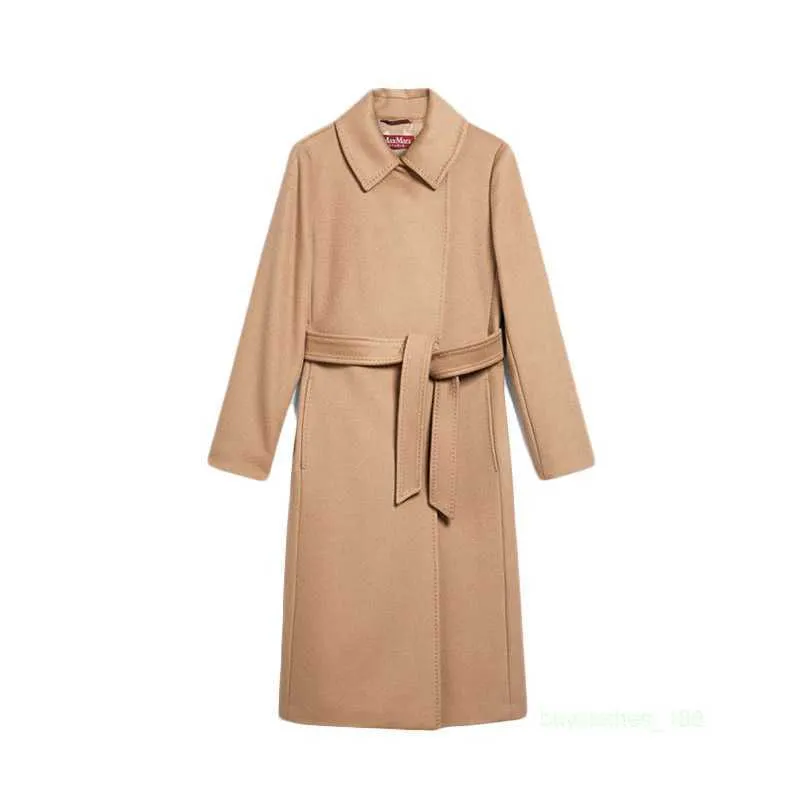 Designer Coat Cashmere Coat Luxury Coat Maxmaras Womens New Wool Fabric Double Breasted Shirt Collar Coat