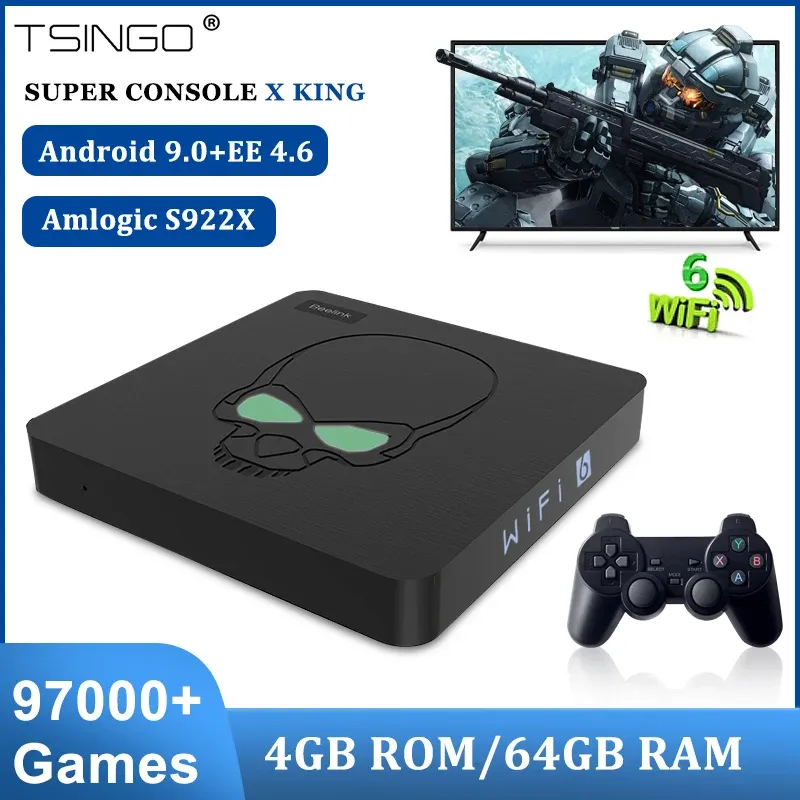 Konsollar Retro Video Süper Konsol X King Amlogic S922X 4K HD WiFi6 EE4.6 97000+ Sega Satürn/N64/Mame/PSP/PS1/DC Oynatıcı