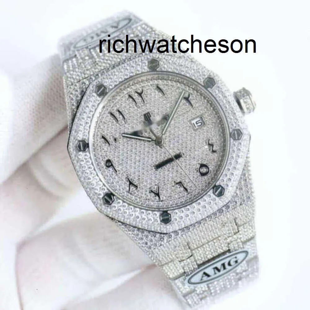 AP Menwatch Watch APS APS Luxo gelo gelo DiamondEncrusted Designer Full Diamond Out Men Watch Ap Menwatch 4nbi Movimento mecânico AUTO