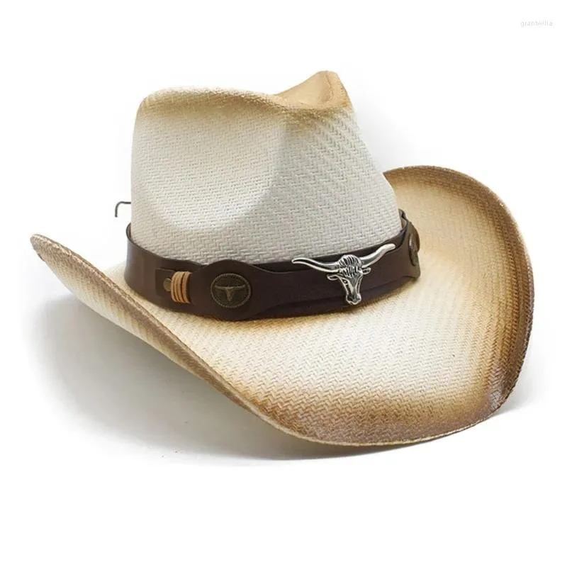 Berets Belt Cowboy Hat Wide Brims Cowgirl Music Festival Kostuume hoofddeksel