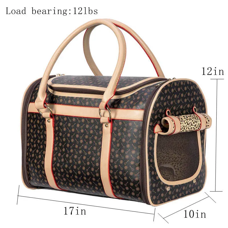 Porte-animaux de luxe Puppy Small Dog Wallet Cat Valise Sac Sac à écharpe étanche en cuir Pu Pu transport pour sac à main