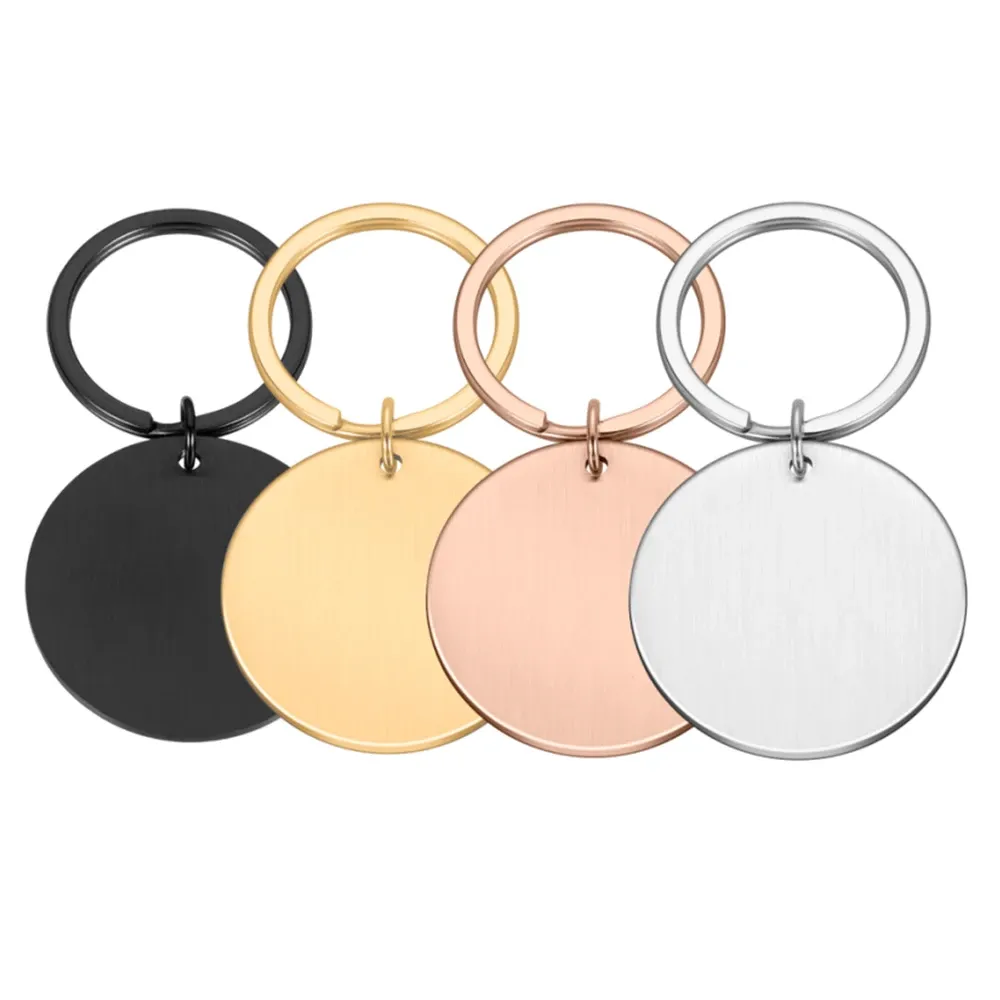 Tags Wholesale 10PCS 20mm 25mm 30mm Stainless Steel Round Dog Tag Blanks Pendants For Necklaces Custom DIY Jewelry Making Keychain