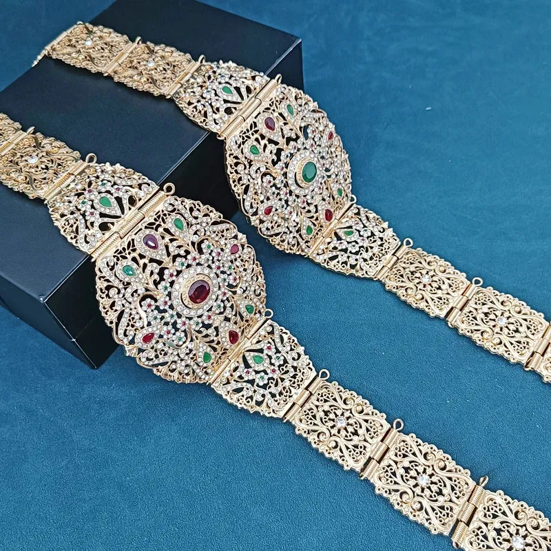 Marokański pasek ślubny akcesoria ślubne francuskie damskie łańcuch talii muzułmański kaftan body łańcuch nadwozia 240410