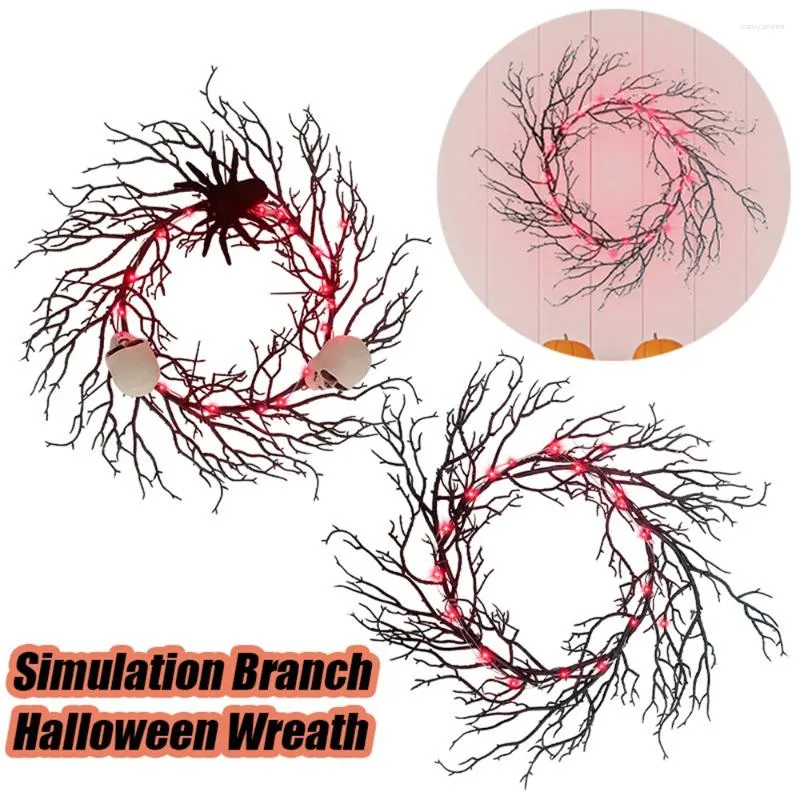 Decorative Flowers Simulation Dead Branch Halloween Wreath Plastic Glowing Black Tree Bendable Lightweight Shimmering Glow Decoration