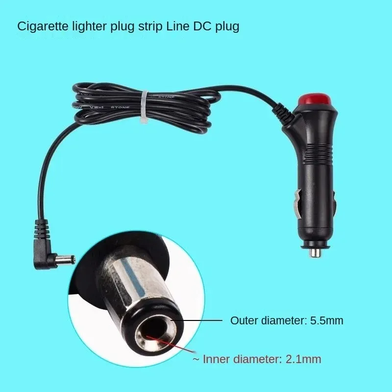 2024 CAR DC 12V 24V DC2.1 3,5 mm Plug Cigarettändare Power Adapter med switch 1/3 meter Kabel för E Dog GPS Radarfor 12V 24V cigarettändare