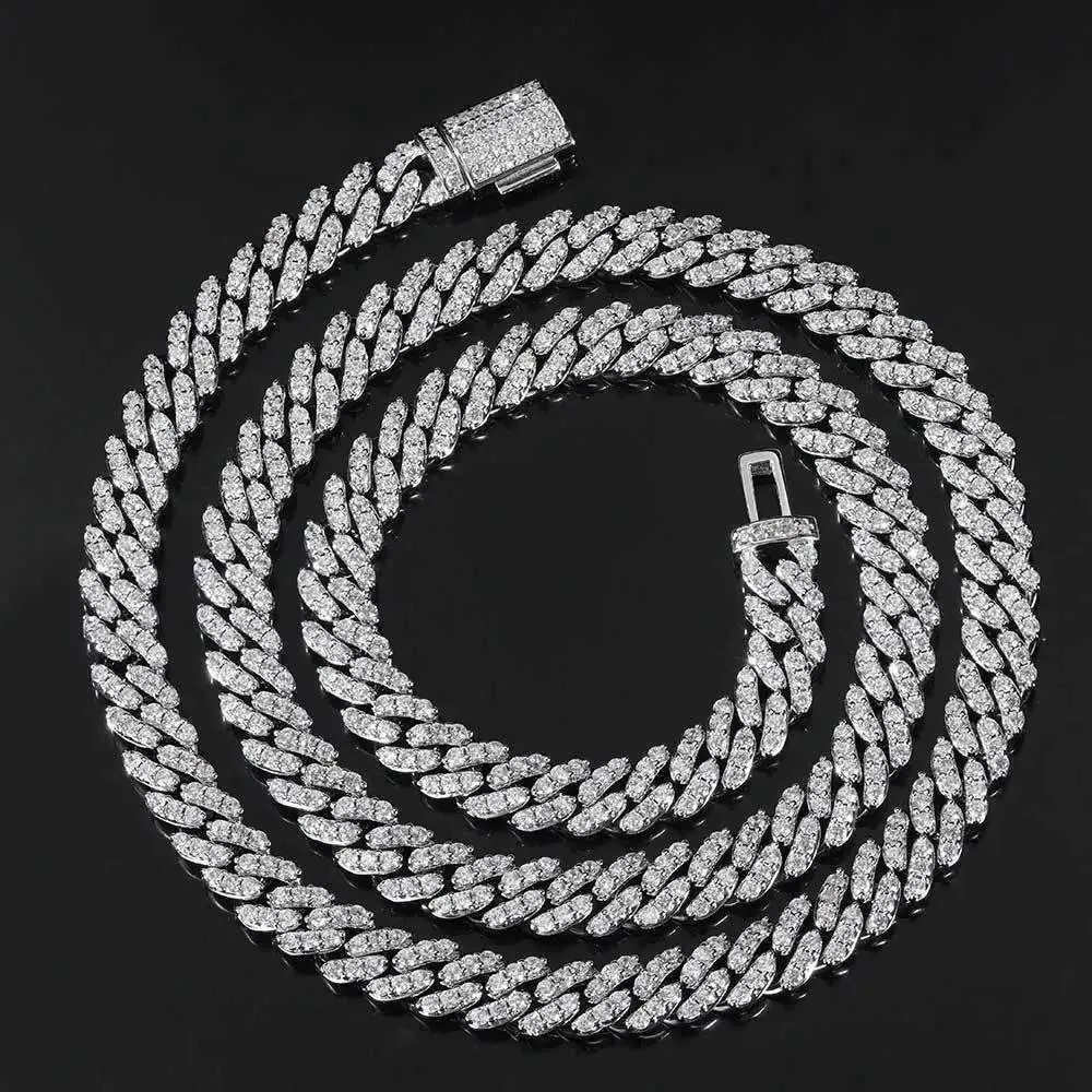 Neck Ice Rapper Chain Premium Iced Out Cuban Chain - 8mm Single Row Zircon Hip Hop Rapper ...