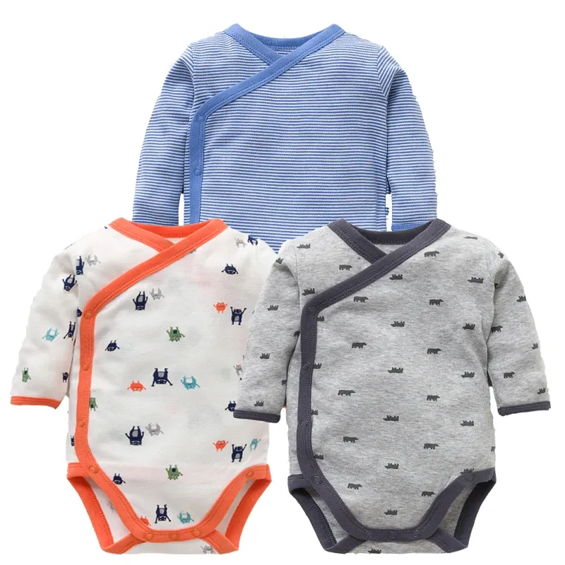 Sets 3 stuks/kavel Baby Girl -kleding Set lange mouwen cartoon geprinte pasgeboren babyjongen kleding 100% katoenen baby bodysuits baby 312m