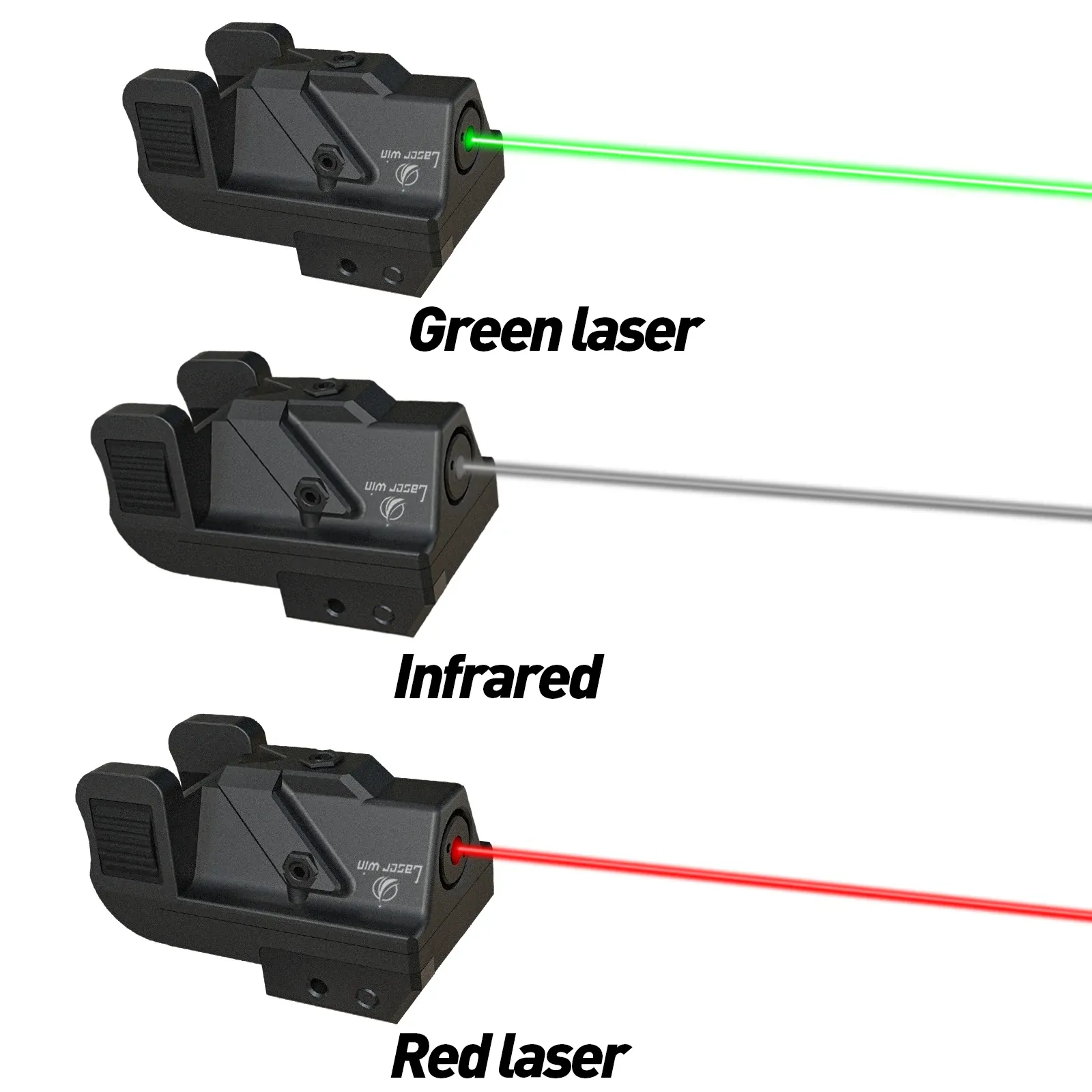 Optics Tactical Laser Sight for Picatinny Weaver Rail Mount för Pistol Handgun Rifle stötsäker lasersyn kompatibel med Glock 17 19