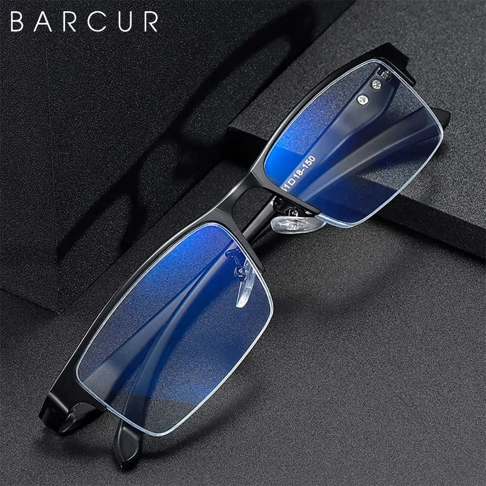 Barcur Design anti-bleu blocage de lecture en verre conception de verre pour ordinateur myopie wome masses de prescription UV400 240415