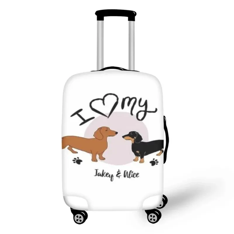 Tillbehör Cartoon Dachshund Dog Pattern Travel Suitcase Cover Elastic 1832 Inch Protective Dust Bagage Covered dragkedja Bagage Cover