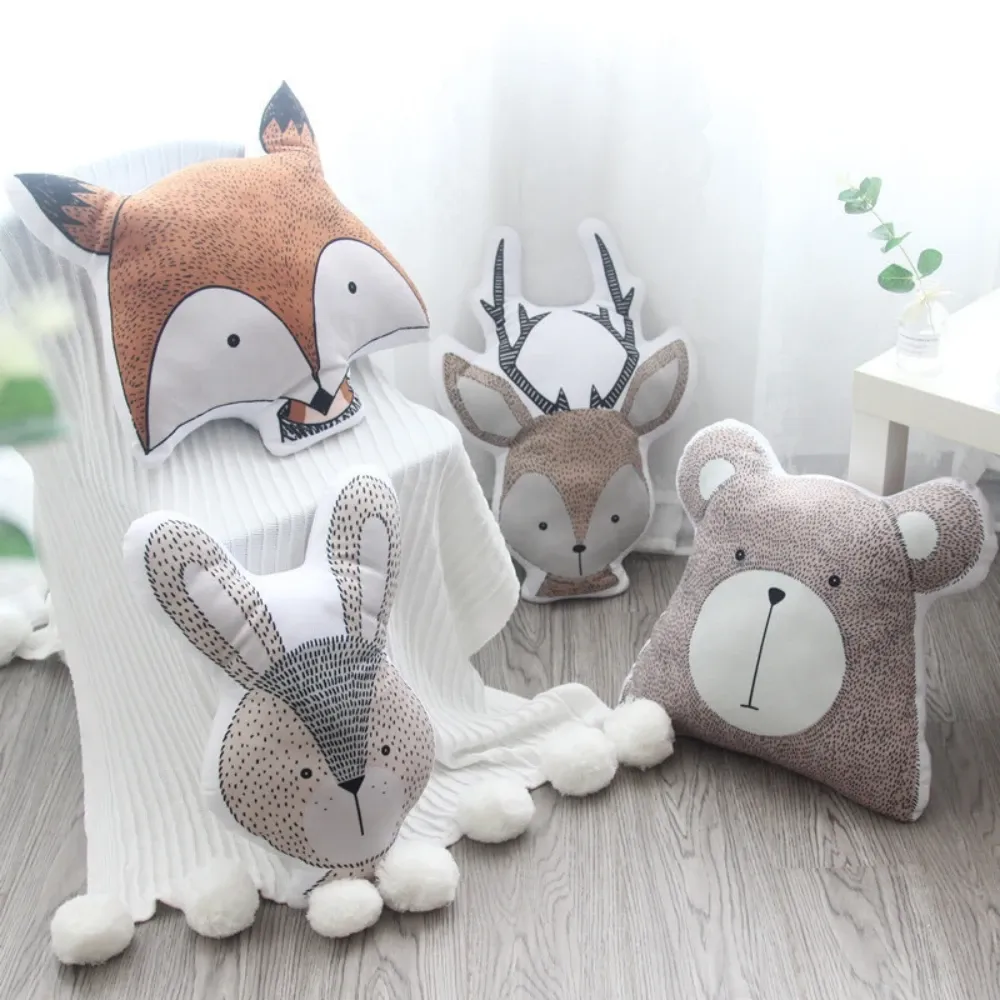 Zet kussens voor kinderen dieren vorm stoel stoel stoel beddengoed kussen cartoon schattig baby deco kussen zachte peuter jongens meisjes cadeau