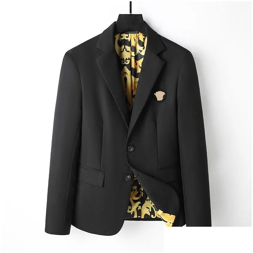 Heren Pakken Blazers Designer Fashion Man Classic Casual Floral Print Luxe jas Lange mouw voor mannen zakelijke jassen drop levering app Dhp7j