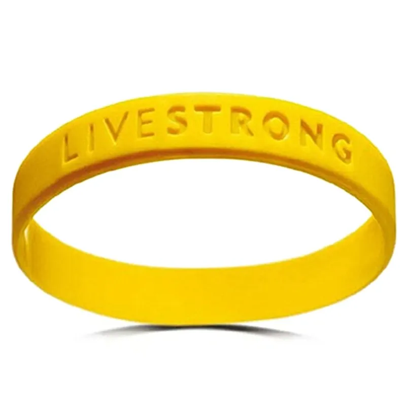 Strands 1pc Live Strong Hologram Silicone Bracelet Men Women Power Rubber Wristband Outdoor Sports Bangle Accessories Gifts Yellow