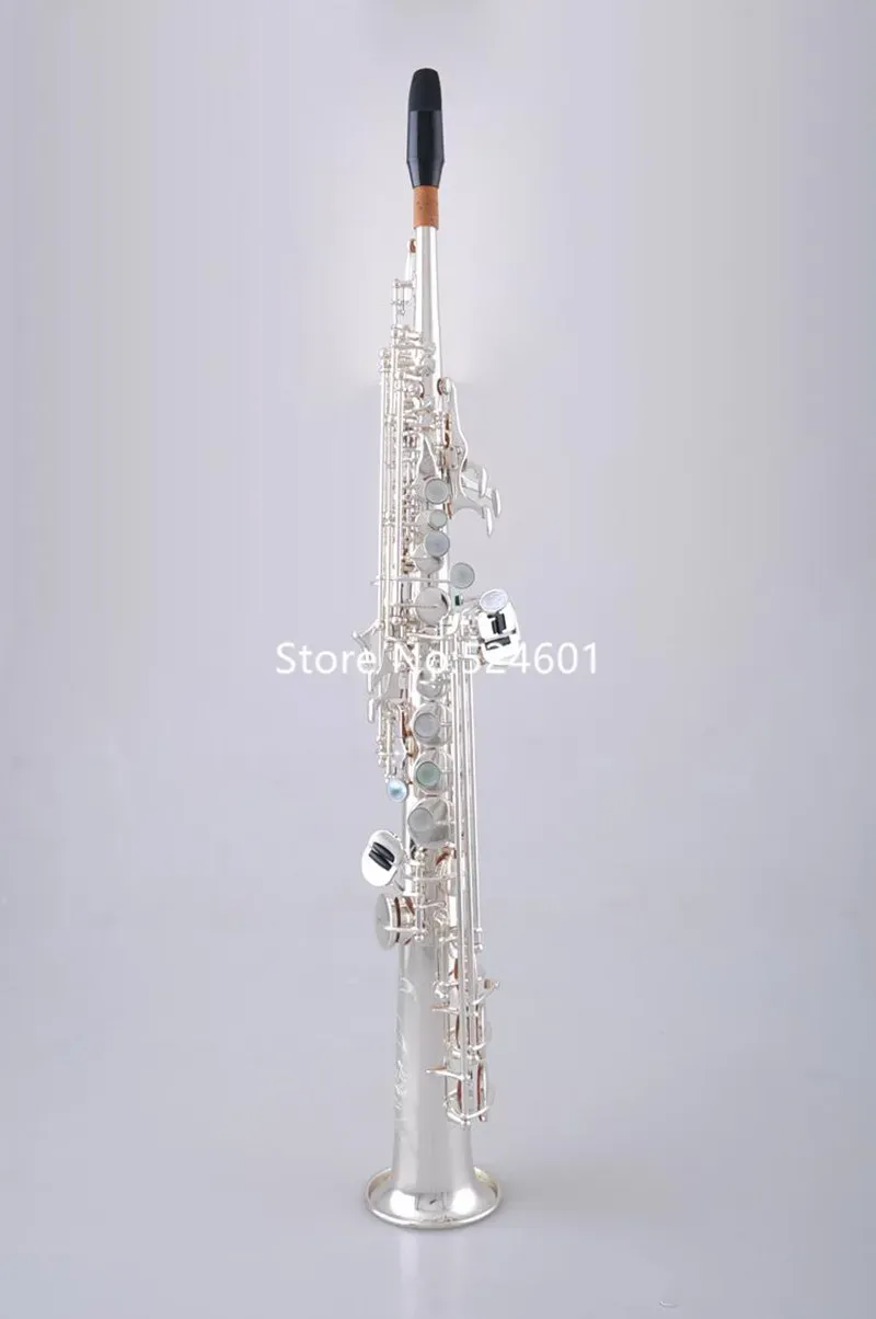 Саксофон горячие продажи Margewate Straight Soprano S902 B Плоские саксофонные латунные серебряные инструменты музыка с мундштуком корпусом