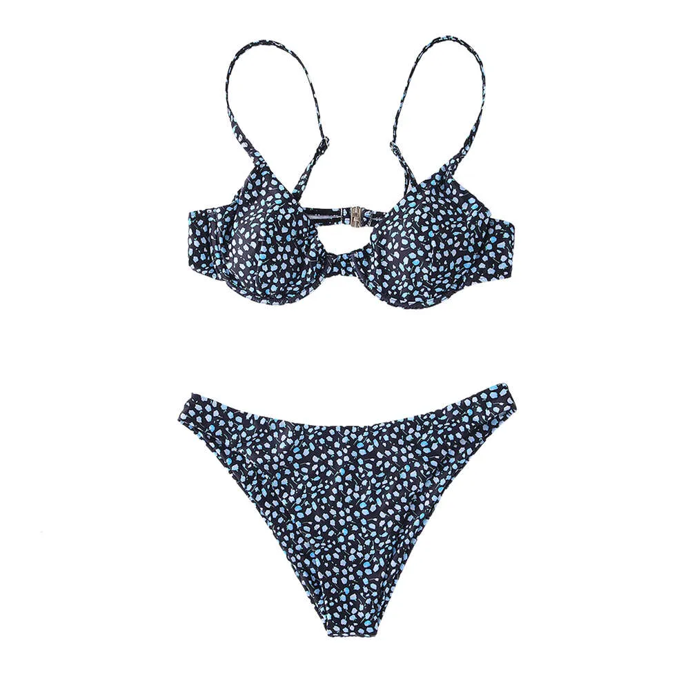 Ny europeisk och amerikansk modeswimsuit delad bikini -uppsättning för kvinnors badkläder polka dot mikro sexig bikini -uppsättning