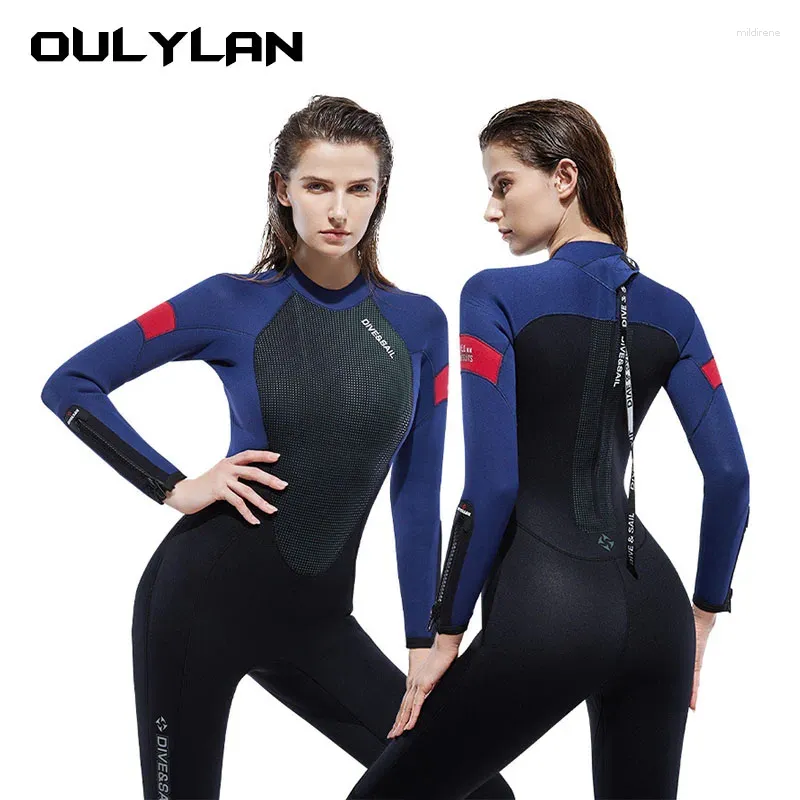 Kvinnors badkläder ouylan Men Wetsuit 5mm Neoprene Parstil i ett stycke dykdräkt förtjockad varm simning snorkling surfing