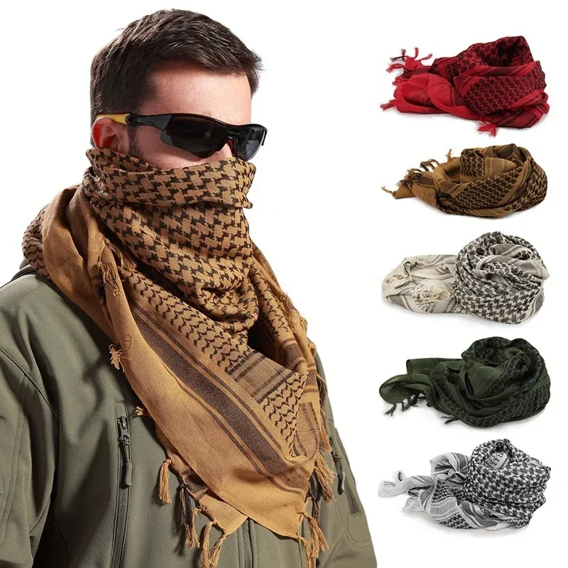 Maskers zomer unisex tactische Arabische fietsenmasker sjaal voor man vrouwen mode lichtgewicht hijab sjaal sjeer leger plaid head sjaal masker