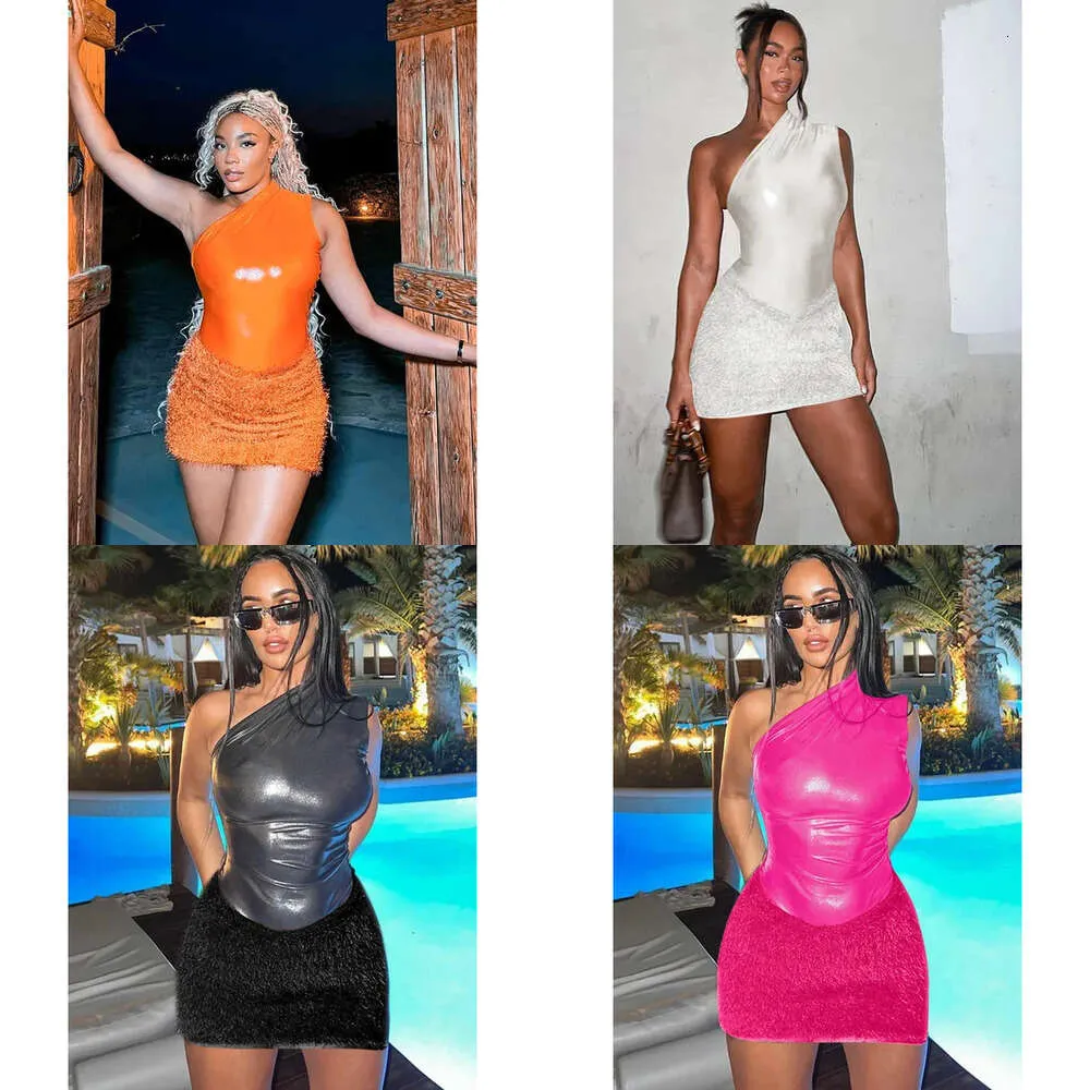 Stuk twee jurk Hawthaw dames feest club tanktops bodysuit mini rok sets outfit zomer herfst groothandel items voor zaken 230403