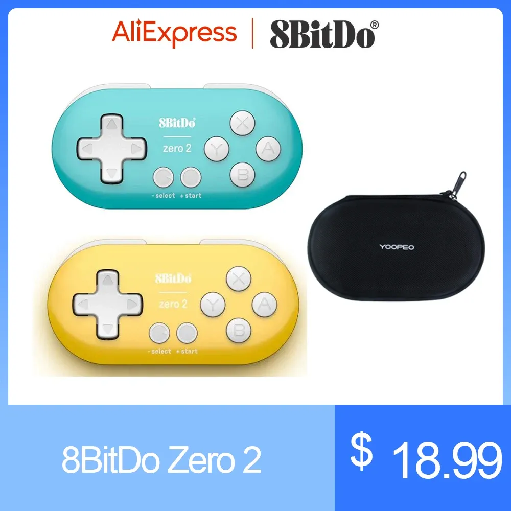 Gamepads 8bitdo Zero 2 Bluetooth Gamepad Mini Game Controller Handle für Nintendo Switch Windows Android MacOS -Spielzubehör