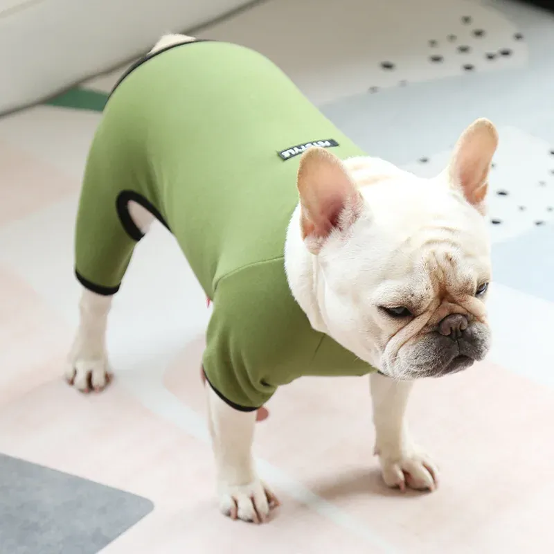 Rompers Franse bulldog kleding fleece vier poten kleren voor dikke hond warme pyjama vier poten hondenkleding voor kleine en middelgrote honden