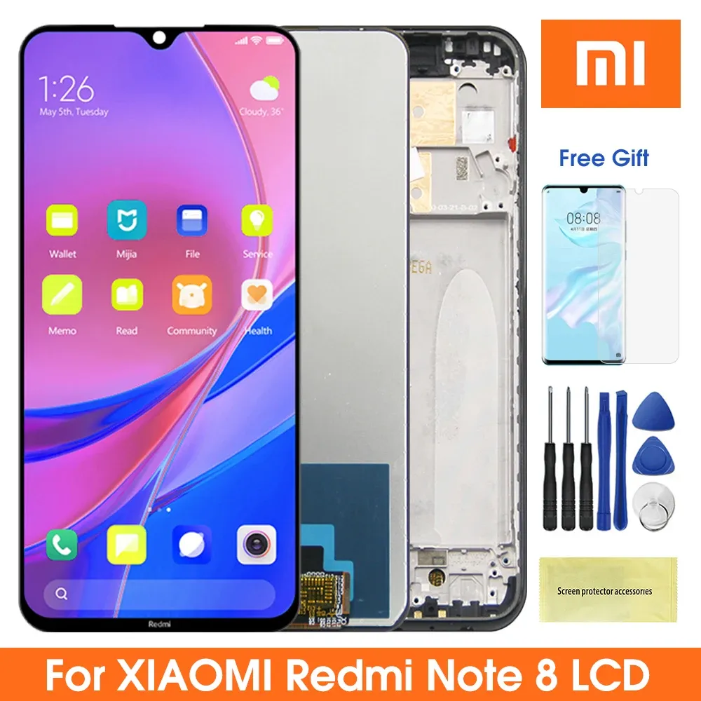 Ekran Messen dla Xiaomi Redmi Note 8 M1908C3JH M1908C3JG LCD Wyświetlacz cyfrowy ekran dotykowy z ramką do Redmi Note 8 Wymiana
