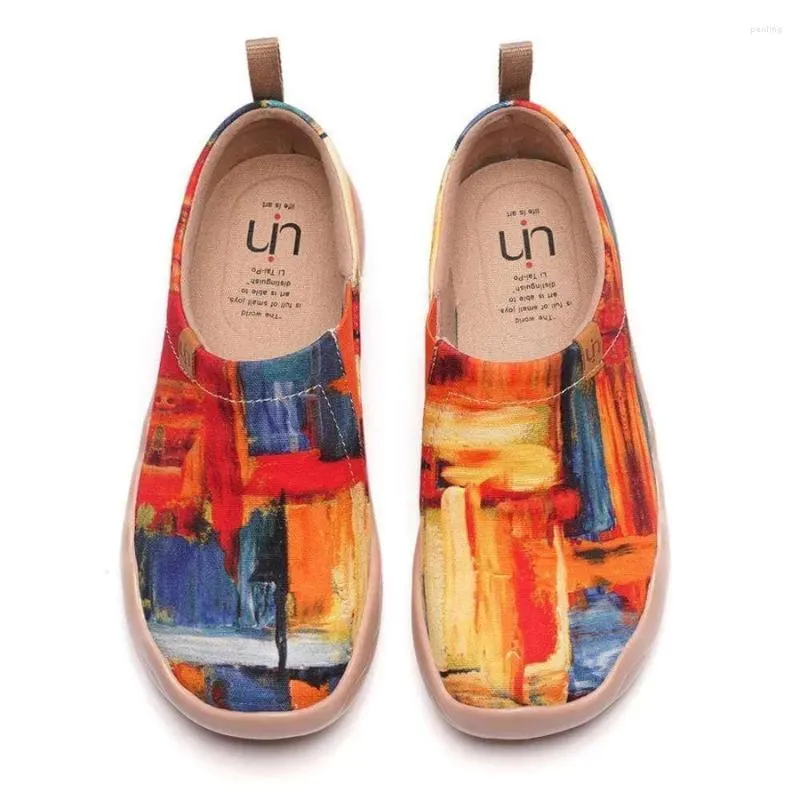 Chaussures décontractées uin mode rétro sportives baskets art voyage de couleur brosse artiste artiste toile femme