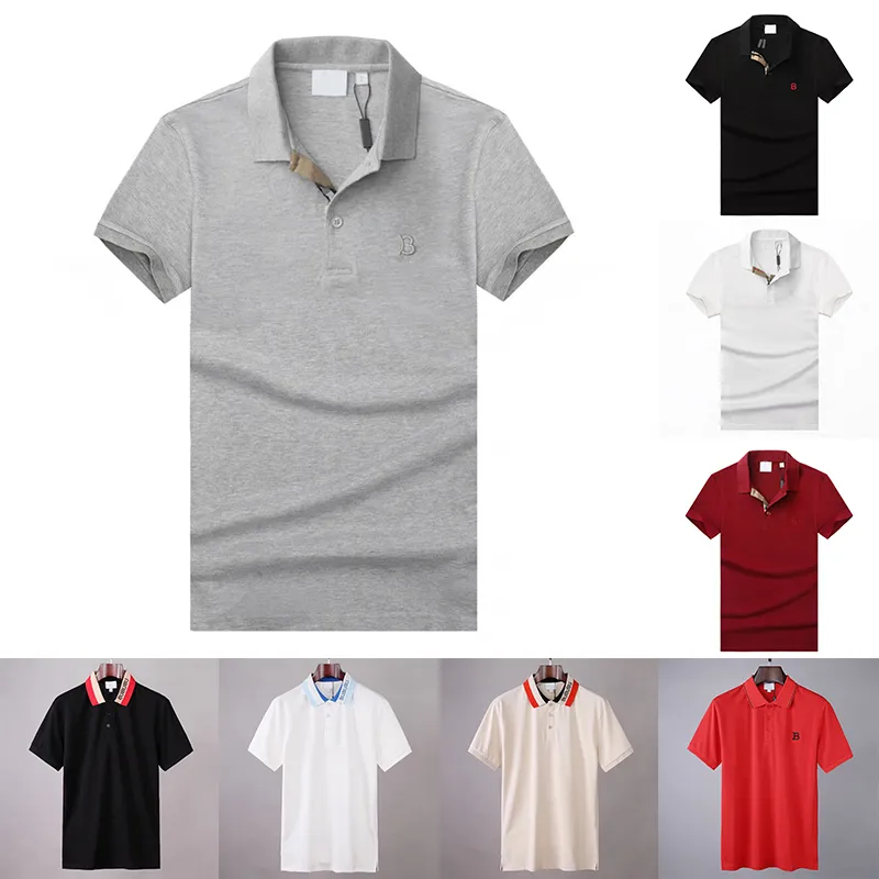 Summer Mens Polos Trendy Classics Brand Shirts Clothing Cotton Sleeve Business Design Top T Shirt Casual Standed Men High-kvalitet Polo kläder