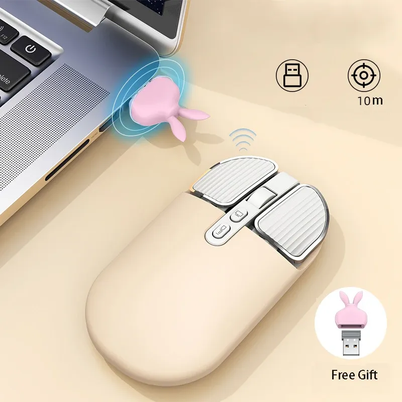 MICE MINI MOUSE 2.4G Wireless BluetoothCompatibel Leuke platte kleurrijk voor MacBook Relgable Mouse voor PC Laptop Office Gaming Mice