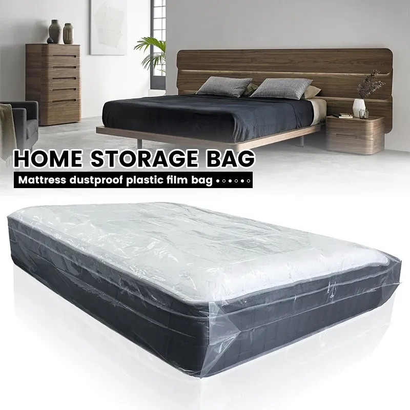 Sacs 150 / 200x240x35cm de matelas Protecteur Sac d'emballage Humidité Couvre-poussière épaisseur de 0,08 mm PE TRANSPARET EN MOYAGE Rangement de maison