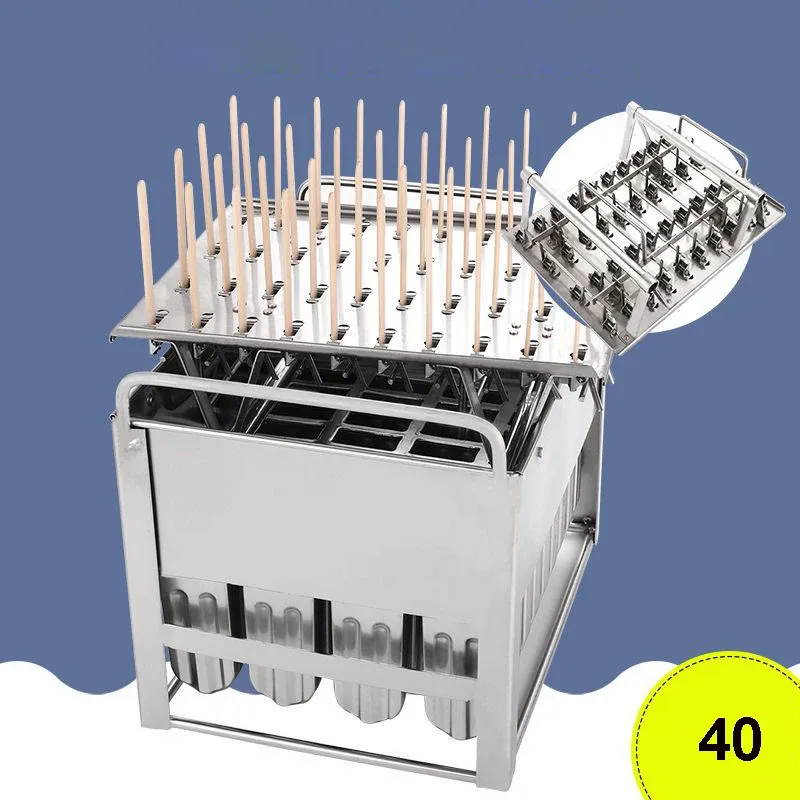 Makers Ice Lolly Stampo 40pcs in acciaio inossidabile stampo per ghiaccio stampi pop pop stampi per gelati fai -da -te per macchina per ghiaccioli