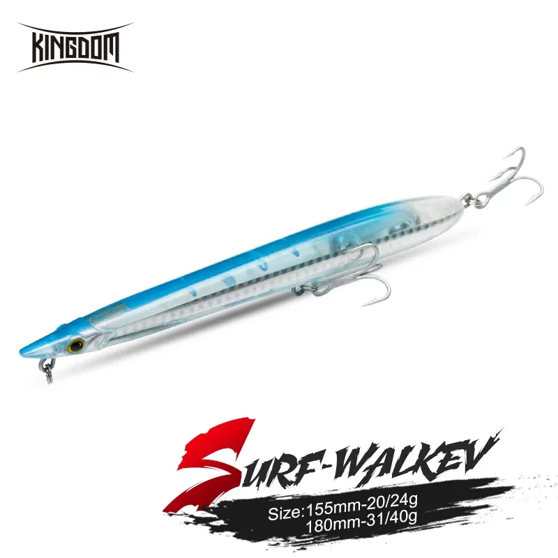 Accessoires Königreich Surfwalker Fischerei Köder 155 mm 180 mm schwimmend und sinkend Bleistift Köder Harte Köder Gute Action Wobbler Fischerei Tackle