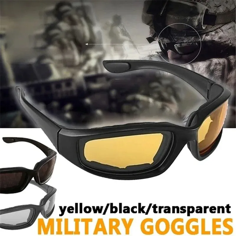 Solglasögon 1pc Motorcykelglasögon Arméskydd Solglasögon för jakt skytte Airsoft Eyewear Men Eye Protection Windproof Moto Goggles